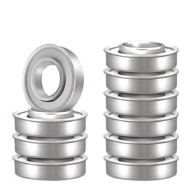 XiKe 10 Pack ID 3/4" x OD 1-3/8" Flanged Ball Bearings, Replace for Lawn Mower, Wheelbarrows, Garden Carts, Hand Trucks Wheel and More.
