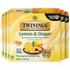 Twinings Lemon & Ginger Herbal Tea Individually Wrapped Bags, 50