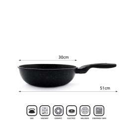 Dreamchef Dream Chef Marble Coated Cast Aluminum Non Stick Frying Wok (30cm / 12 Inch)