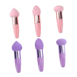 Healeved 2 Sets of Mushroom Shape Makeup Sponge Pens Portable Handheld Beauty Pens for Effortless Application & Essential Makeup Gadgets