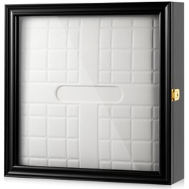 Silipull 15'' Baseball Base Display Case Cabinet 16.5" W x 16.5" H Wall Mount Wooden Box Holder W/98% UV Acrylic Door Lockable Storage Display Box for Collection