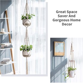 THJOPOKEEL Lainel Plaster Hooking The Indoor Wall -Mounted Flowerpot Basket Flower Pot Botani Bohemia Home Decoration Gift Box (5 Sets)