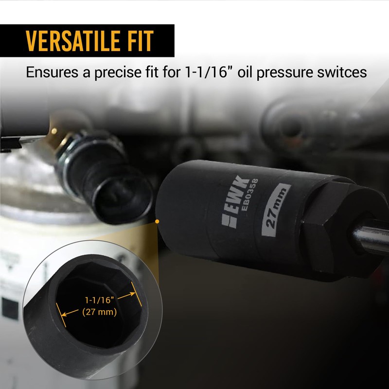 EWK 1 1/16" (27mm) Oil Pressure Switch Socket, 3/8" Drive