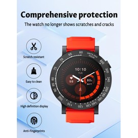 Watch Bezel for CMF Watch 3 Pro Smartwatch,UYRUREL Premium Plastic Bezel,Scratch and Scuff Protection,Careful Protection,Frosted Texture,Black White
