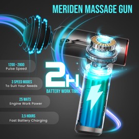 Meriden Muskel Massagepistole Massagegerät Massage Gun mit 3 Modi Leise Muskelmassagegerät Faszien Pistole mit 4 Massageköpfen Handmassagegeräte für Schulter Körper Rücken Entspannung (Schwarz)