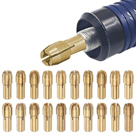 QIBZI Drill Chuck Precision Brass Drill Chuck 0.5-3.2mm Brass Drill Chuck for Rotary Tool Pickup Grinding Electric Drill Holder (Pack of 20)