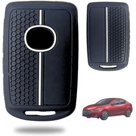 Genérico Funda de Silicona para Llave Mazda 2, 3, 6, Mazda CX-30, Mazda MX-30, Mazda CX-9, Mazda CX-5, Mazda CX-8 y Mazda MX-5 4 Botones. Protector Carcasa para Llaves Accesorios (1, Blanco)
