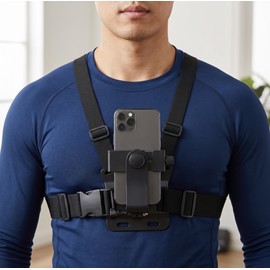 Adjustable Chest Phone Mount Holder for Hands-Free Recording – Secure Clip Bracket for Sports and Outdoor Activities