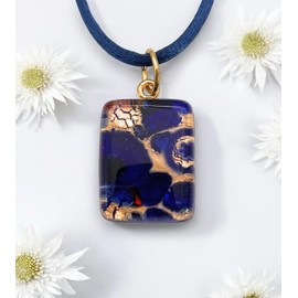 Handmade Murano Glass Pendant, Murano Glass Jewellery from Venice Italy, Millefiori Pieces on Gold Leaf, Dainty 2cm x 1.5cm (Pixie MGPP16)