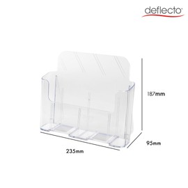 Deflecto A4 Portrait Low Back Single Compartment Literature Holder - Magazine File Holder Leaflets - Wall Mounting Option