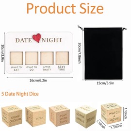 Date Night Dice Gift for Couple Ideas Game, Valentine Day Ideas Gift for Girlfriend Boyfriend, Fun Romantic Date Night Ideas for Him and Her, Decision Dice for Valentine's Day
