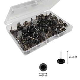 50 Pack Black Push Pins, Flat Thumb Tacks, Pushpins for Cork Board, Bulletin Board, Wall Hanging (Black, 50)