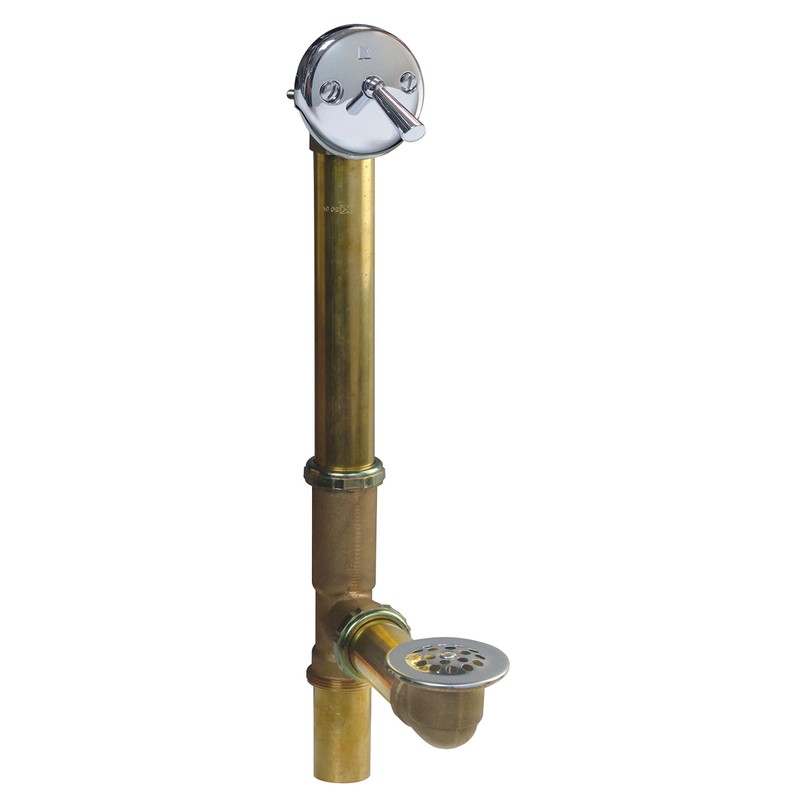 Keeney 606RB Trip Lever with Brass Pipe Bath Drain Assembly,