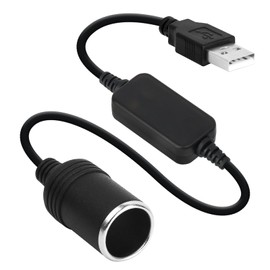 35 cm 5 V 2 A USB A Stecker auf 12 V 1 A Zigarettenanzünder-Buchse Konverter, Adapter USB auf Zigarettenanzünder, 10 W, max. kompakt und praktisch für elektronische Dashcams, Fahren, DVR, GPS Kamera