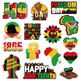 Whaline 15Pcs Juneteenth Decoration Magnets Yellow Green Red Refrigerator Magnets Decorative Freedom Day Fridge Magnetic Stickers Garage Magnet for Holiday Car Metal Door Decor