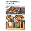 Kootek 8 Pcs Bamboo Drawer Organizer Utensil Tray Kitchen Storage