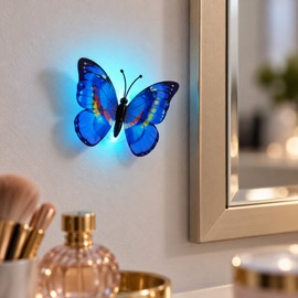 1pc Butterfly Night Lights – Colorful LED Stick-On Wall Lights for Bedroom & Home Decor