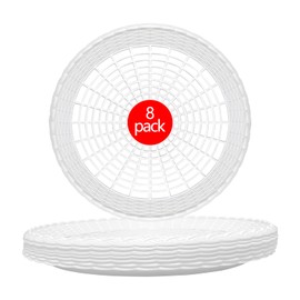 EBIGIC Paper Plate Holders, 8 Packs 10 Inch paper plate holders reusable white Plastic Heavy Duty supports for Picnic Party Dinner