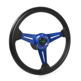RASTP 13.8 Inch Boat Steering Wheel with 3/4“ Axle Marine Steering Wheel Adapter for Most Marine boats,Vessels,Yachts,Pontoons Boat (Style B - Blue)