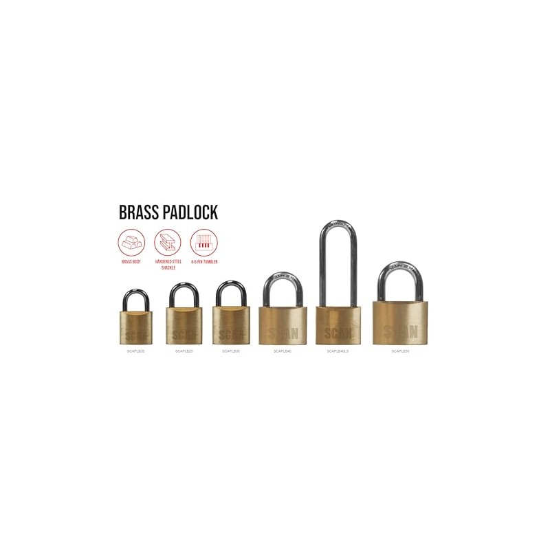 SCAN SCAPLB25 Brass Padlock