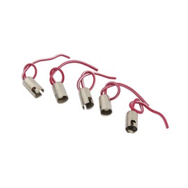 ACROPIX BA9S LED Bulb Socket Extension Replacement Holder Wire Harness Red, Silver Tone - Pack of 5