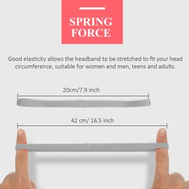 4 Pieces Thick Non-Slip Elastic Sport Headbands Hair Headbands for Women and Men (Black, Gray, White)