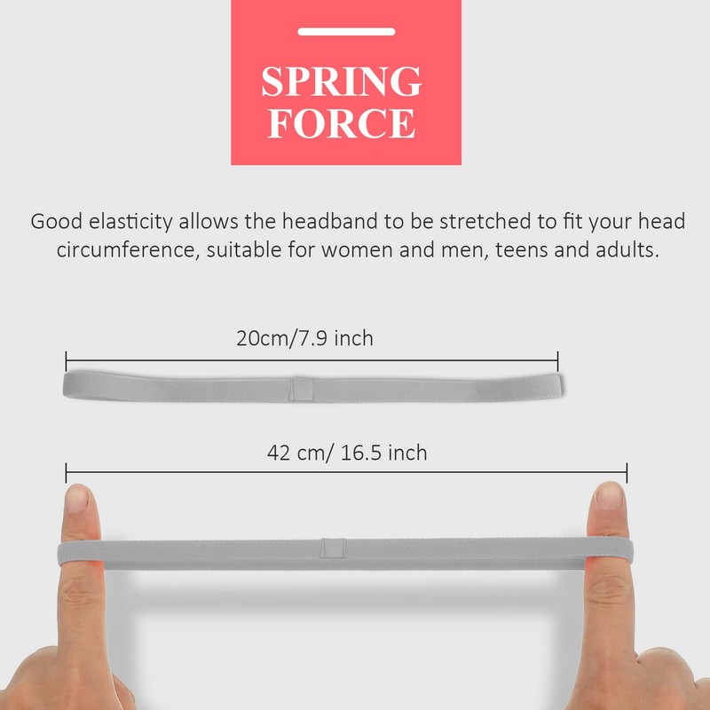 4 Pieces Thick Non-Slip Elastic Sport Headbands Hair Headbands for