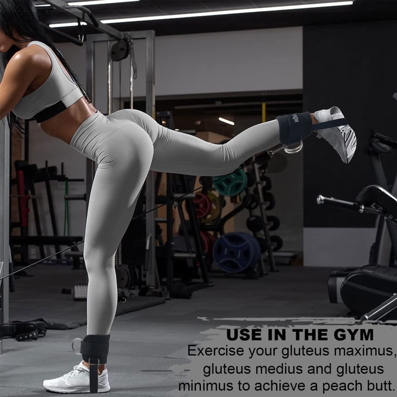 Ankle Straps for Cable Machines Kickbacks - Adjustable Comfort Ankle