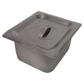Gal 6 Insertos Con Tapa Acero Inoxidable 1/6 10cm Buffet