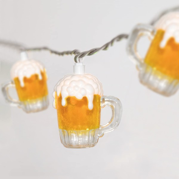 Beer Mug String Lights Celebration Decor Lights, 8.5Ft Outdoor Tropical