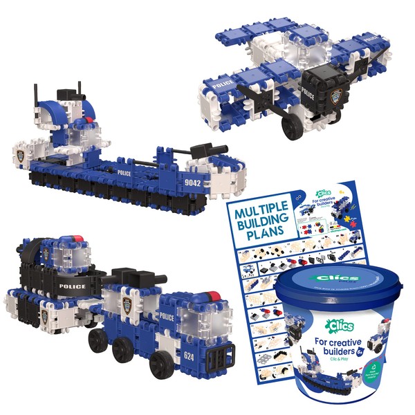 Clics Police Editon Construction Toy for Children from 3 Years,