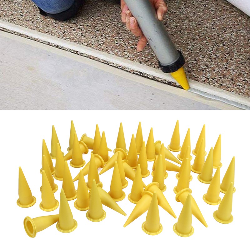 50Pcs Caulk Cone Nozzle PE Plastic Fine Tip Reusable Caulking