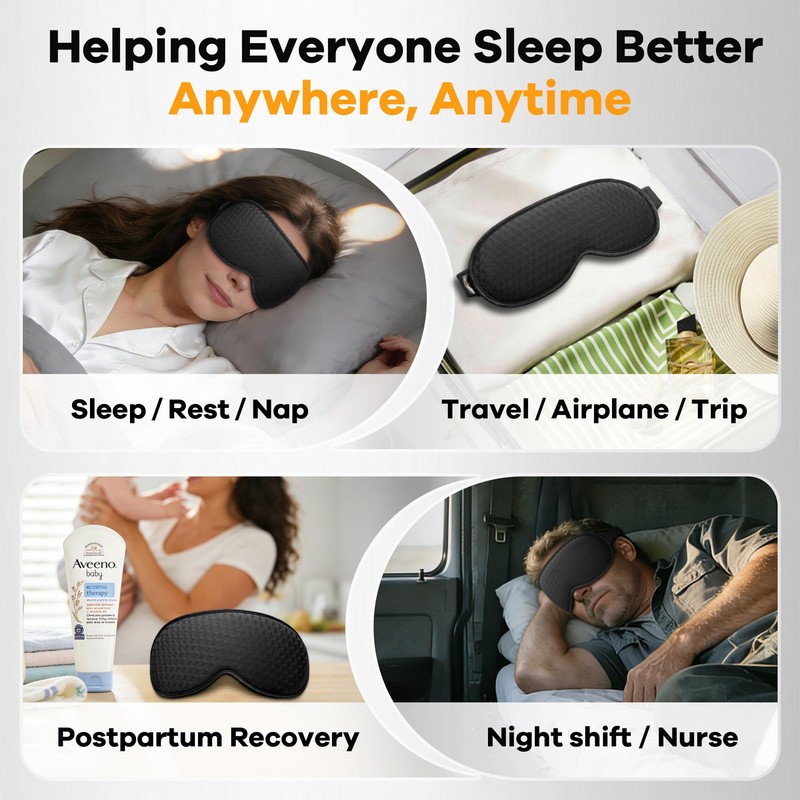 Blackout Weighted Eye Mask for Sleep: Gentle Deep-Pressure 3D Contoured