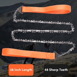 SENSILIN Pocket Chainsaw - 36 Inch Heavy Duty Steel Hand Chainsaw with 48 Sharp Teeth | Compact & Portable Pocket Saw for Camping, Backpacking, Hiking | Durable Wire Saw for Survival Gear