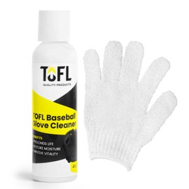 TOFL Baseball Glove Leather Cleaner | Glove Cleaner for All Types of Baseball Gloves & Softball Gloves, Baseball Mitts, Catchers Glove and Other Leather Sports Equipment | 4.0 oz. Bottle