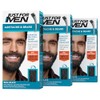 Just Mustache And Beard Brush-in Color Gel, Real Black, Pack