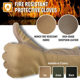 Knit Outdoor Nomex Summer Flight Gloves – Fire-Resistant Tactical Gloves for Pilots, Military, Law Enforcement & Mechanics (Tan, 9)