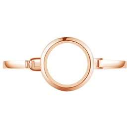 BG247 Stainless Steel 30mm Glass Floating Memory Living Locket Bangle Bracelet (Rose Gold No Stone Circle, 8)