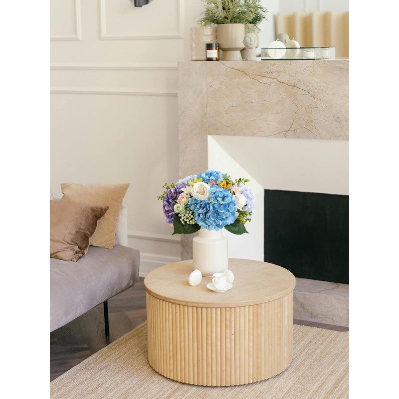 SUMTIPHUN 4 Pcs Hydrangeas Artificial Flowers, 20 inches Large Lifelike