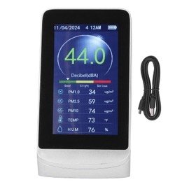 Decibel Meter Wall Hanging LCD Sound Level Reader 30‑130db Noise Time Temp Humidity PM 2.5 1.0 10 Teter for Home