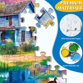 500 Pieces Puzzle for Adults,Country Life Puzzle,Recycled Cardboard Nature Landscape Jigsaw Puzzles 500 Piece,Challenging Game Home Decor Birthday Party Gift Toy for Adults Kids Seniors 20.5 * 15 in