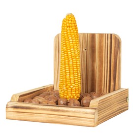 BalterFF Squirrel Feeder for Outside Yard Games Funny Peanuts in Shell for Picnic Table House Garden Decor Chipmunk Bench Corn Cobs Holder Chipmunk Squirrel Gifts for Squirrel Lovers Wooden