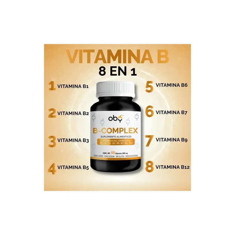 Complejo B Completo | Vitamina B12, B1, B2, B3, B5,