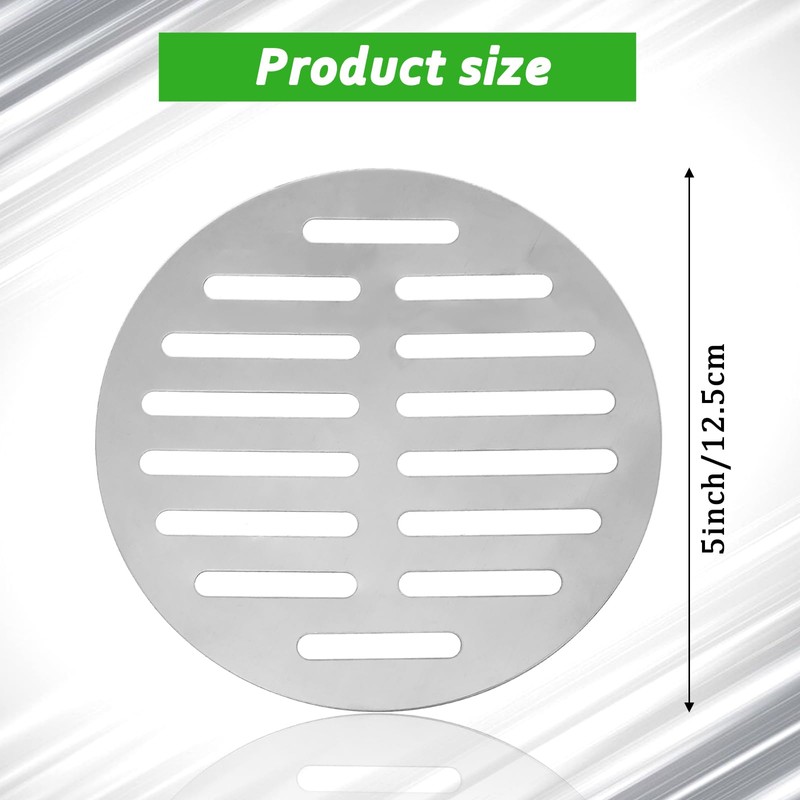Classicseali 2PCS 5 Inch Drain Cover,Outdoor Drain Cover Round Stainless
