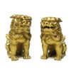 Feng Shui Lucky Figurine Komainu (Lion) Golden 3.1 inches (8