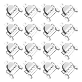 HARFINGTON 12set Hooks and Eyes Closure Set 16.5mm Metal Hook and Eye Sewing Clasp Snaps Fasteners for Clothing Bra Trousers Pants DIY Craft, Silver Tone