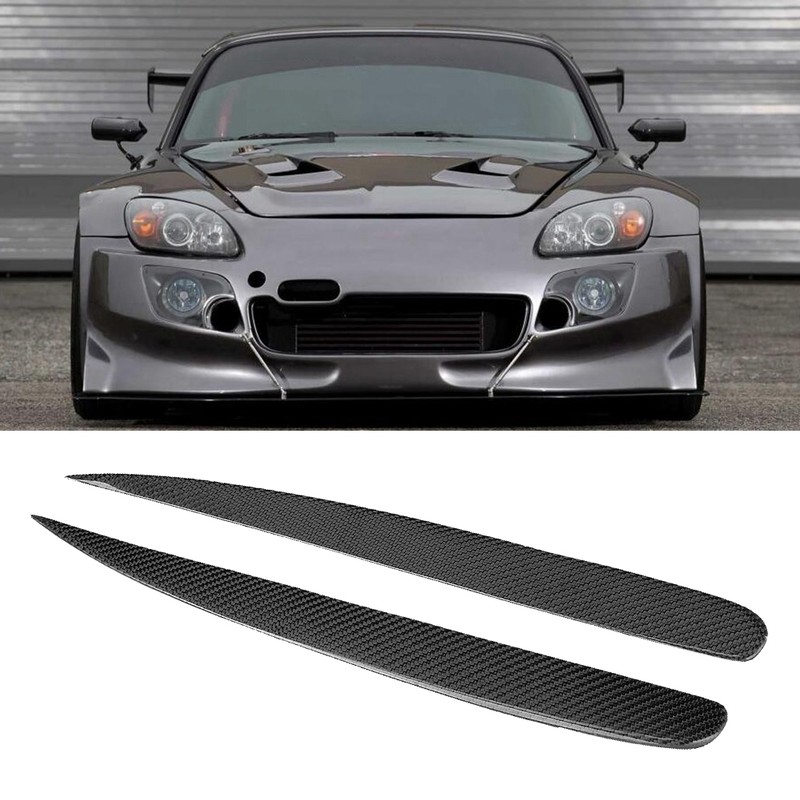 2pcs Carbon Fiber Headlight Eyebrow Eyelid Cover Fit for Honda
