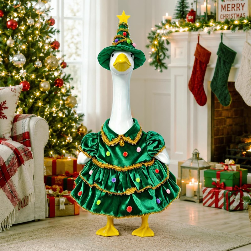 23" Christmas Tree Porch Goose Outfits, Xmas Tree Goose Costume