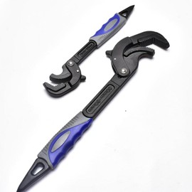 vomex 2Pcs Self Adjusting Wrenches Sets - 10.5 & 14" Wrench Sets,Multi-Function,Self Locking Pliers,3 Sides Teeth,Non-Slip Handle,Suit for Pipe Vise Micro 5 Wrench,Pipe Wrench