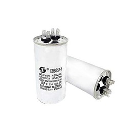 90 uf MFD 370 or 440 Volt Dual Run Round Capacitor for AC Motor Run or Fan Start and Cool or Heat Pump Air Conditione (90UF)